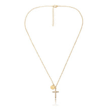 Charger l'image dans la galerie, Boho Layered Iron Cross Pendant Choker Necklace Golden Beads Jesus Long Chain Necklace Charm Crucifix Christian Couple Jewelry