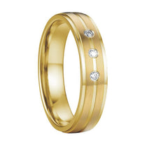 Charger l'image dans la galerie, Anniversary Wedding Band Promise Ring men Alliances Gold Color Titanium stainless Steel jewelry Couple Rings for women