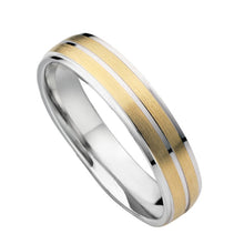 Charger l&#39;image dans la galerie, Anniversary Wedding Band Promise Ring men Alliances Gold Color Titanium stainless Steel jewelry Couple Rings for women