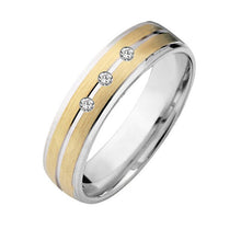 Charger l'image dans la galerie, Anniversary Wedding Band Promise Ring men Alliances Gold Color Titanium stainless Steel jewelry Couple Rings for women