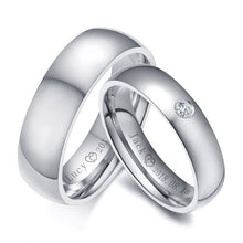Charger l'image dans la galerie, Basic Wedding Bands Rings for Women Man Custom Engrave Name Date Love Info Promise Alliance Anniversary Valentine's Day Gift