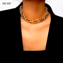 Charger l'image dans la galerie, SHIXIN Punk Exaggerated Heavy Metal Big Thick Chain Choker Necklace Women Goth Fashion Night Club Jewelry Female Chocker Collier