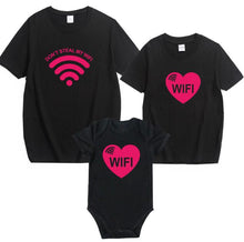Charger l'image dans la galerie, Summer Family Look Shirt Mommy and Me Clothes Love WIFI Battery 2019 Family Matching T Shirt Fashion Family Outfit Set Tees Tops